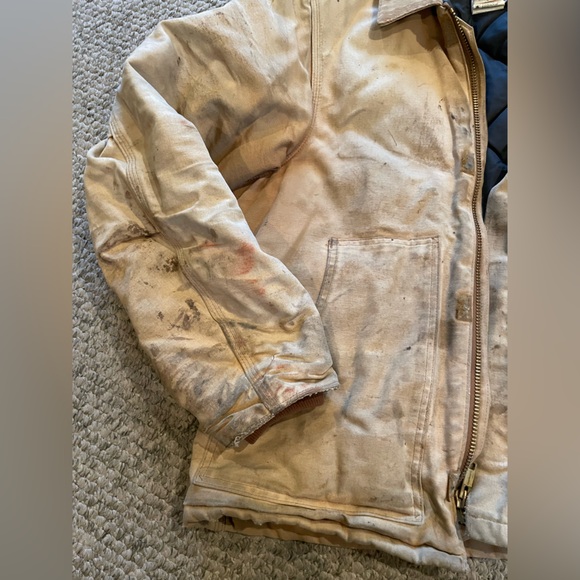 Carhartt Coat Mens LargeT Detroit Arctic Vintage Streetwear Quilted Duck Utility - Picture 3 of 6